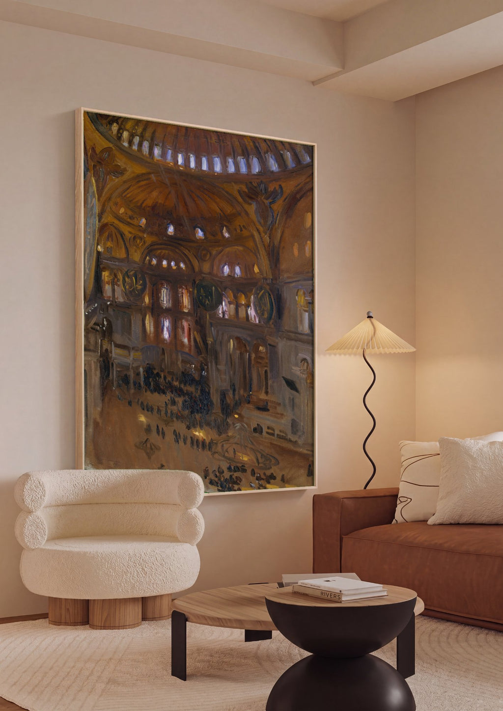 Quadro Decorativo Interior da Hagia Sophia - John Singer Sargent em ambiente decorado