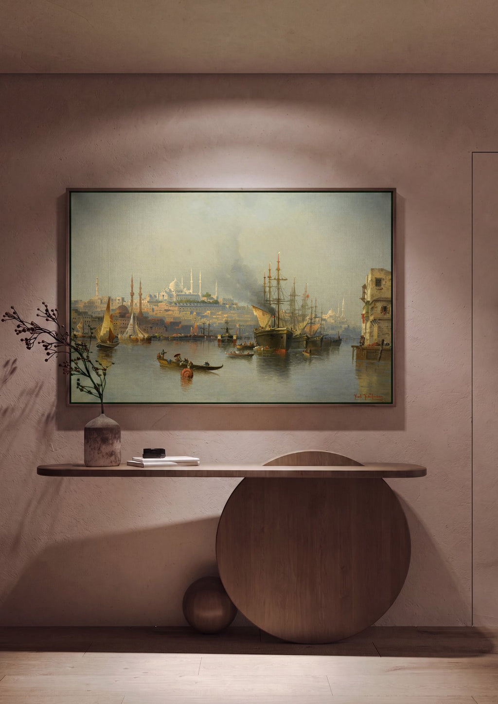 Quadro Decorativo Porto de Constantinopla - Karl Kaufmann em ambiente decorado