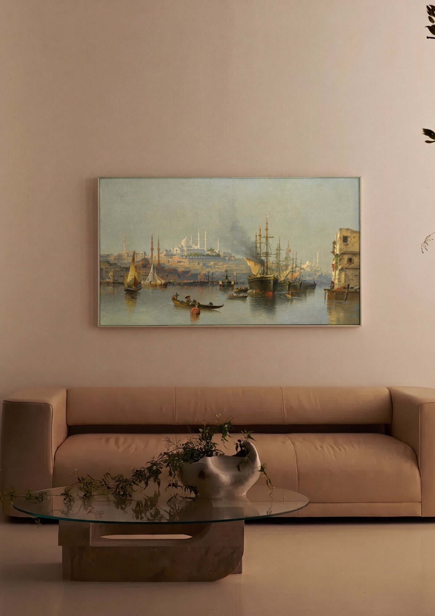 Quadro Decorativo Porto de Constantinopla - Karl Kaufmann em ambiente decorado