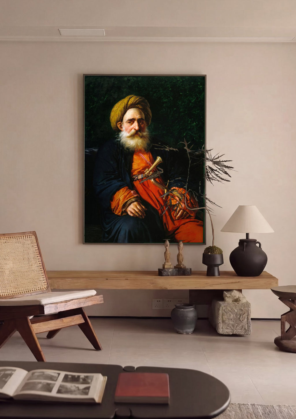Quadro Decorativo Retrato de um Homem Oriental - Anne-Louis Girodet em ambiente decorado
