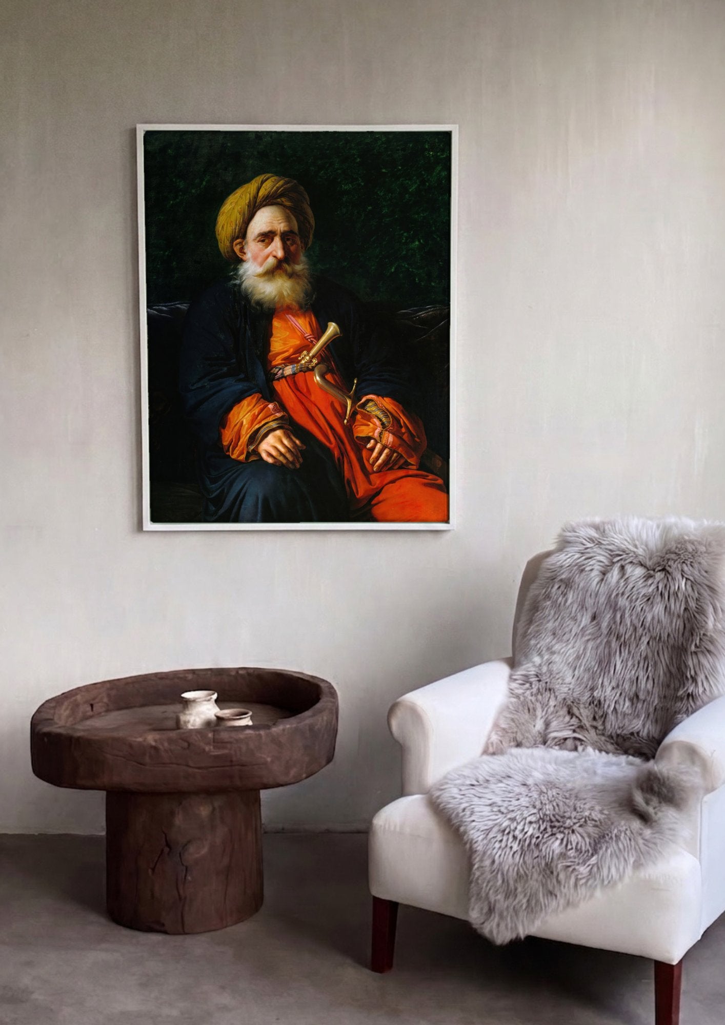 Quadro Decorativo Retrato de um Homem Oriental - Anne-Louis Girodet em ambiente decorado