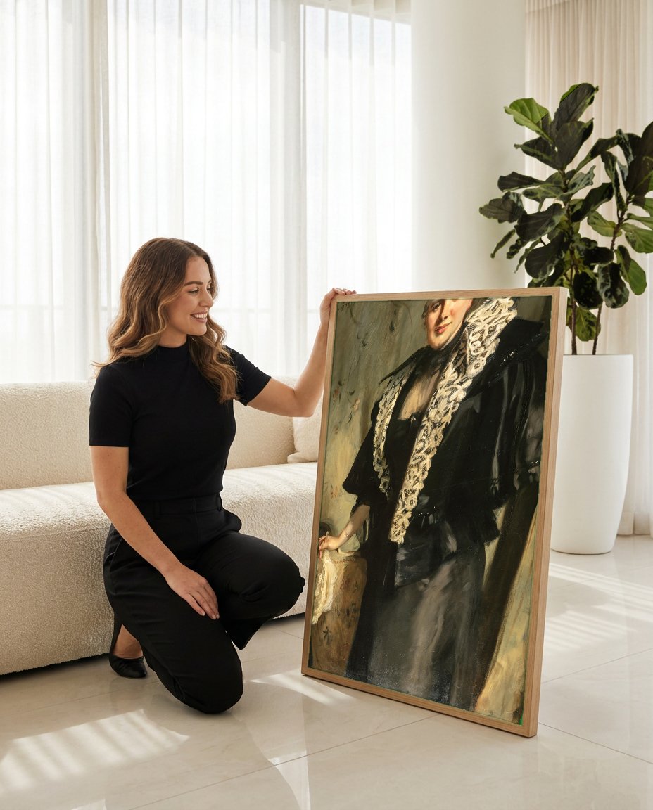 Quadro Decorativo Retrato de uma Senhora - John Singer Sargent com modelo em ambiente