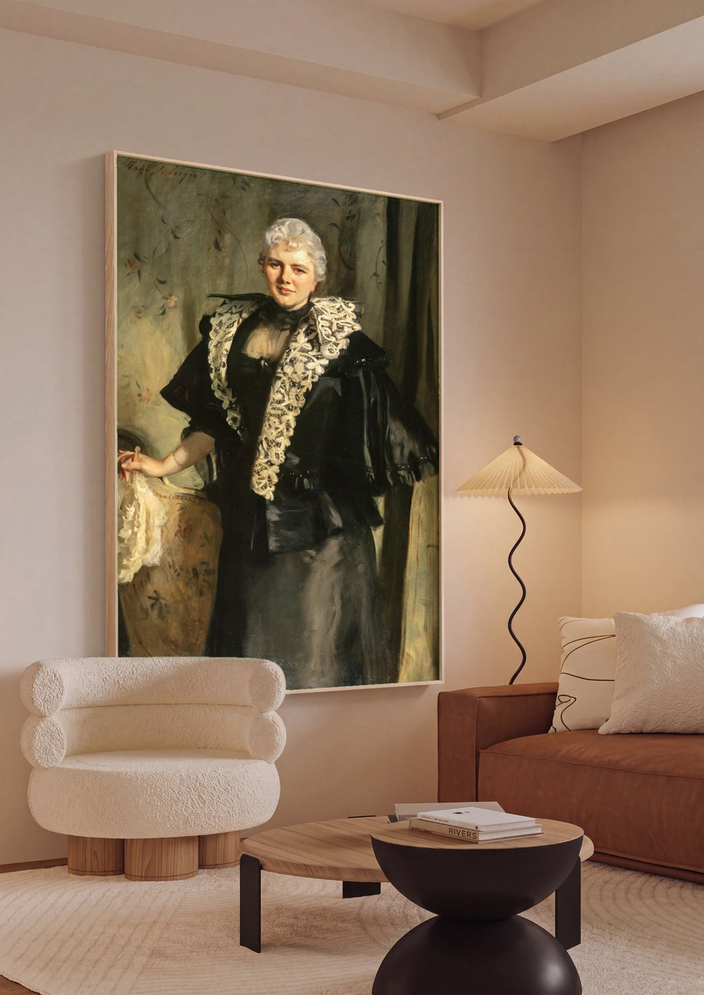 Quadro Decorativo Retrato de uma Senhora - John Singer Sargent em ambiente decorado