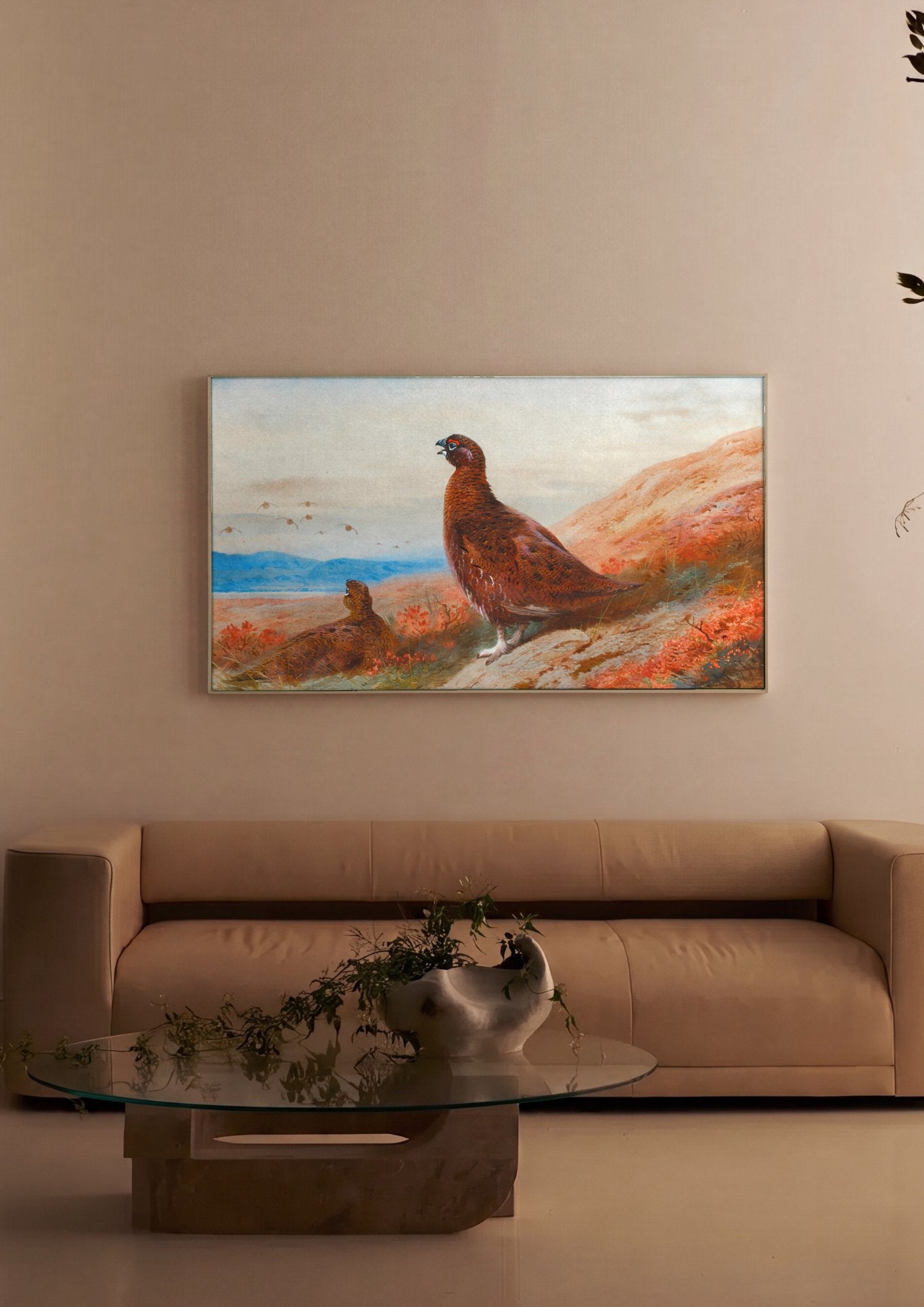 Quadro Decorativo Aves da Charneca - Thorburn em ambiente decorado
