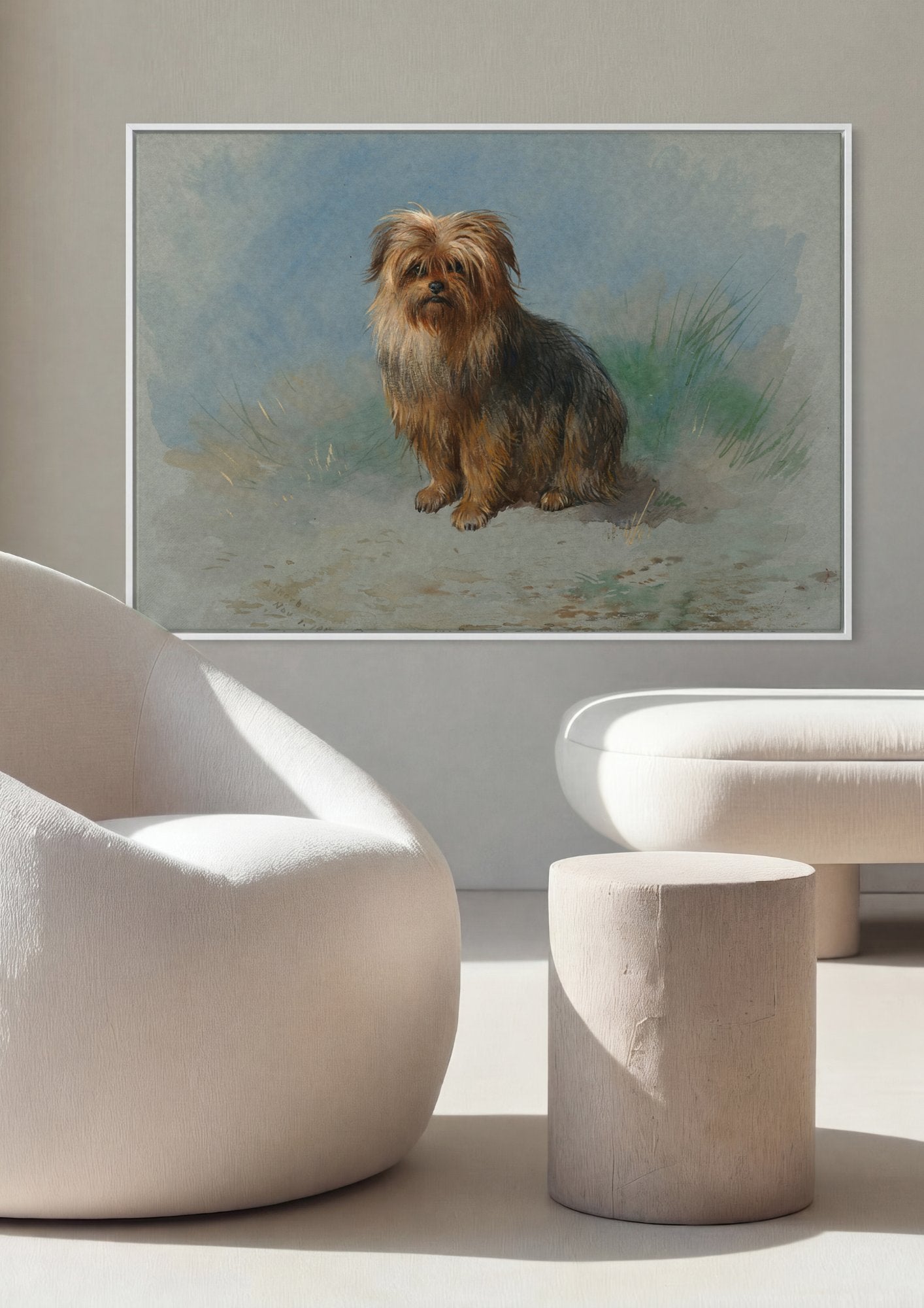 Quadro Decorativo Cão Terrier Fofo - Thorburn em ambiente decorado