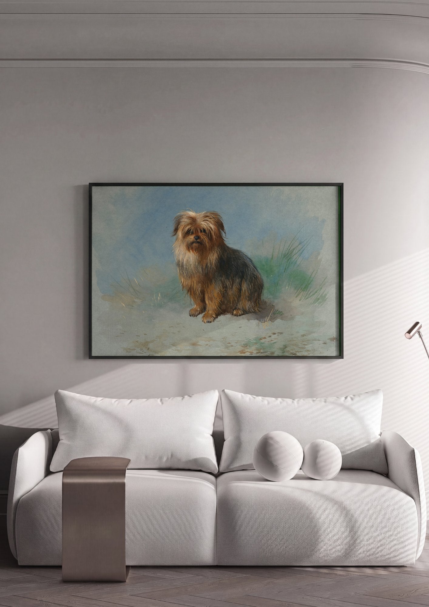 Quadro Decorativo Cão Terrier Fofo - Thorburn em ambiente decorado