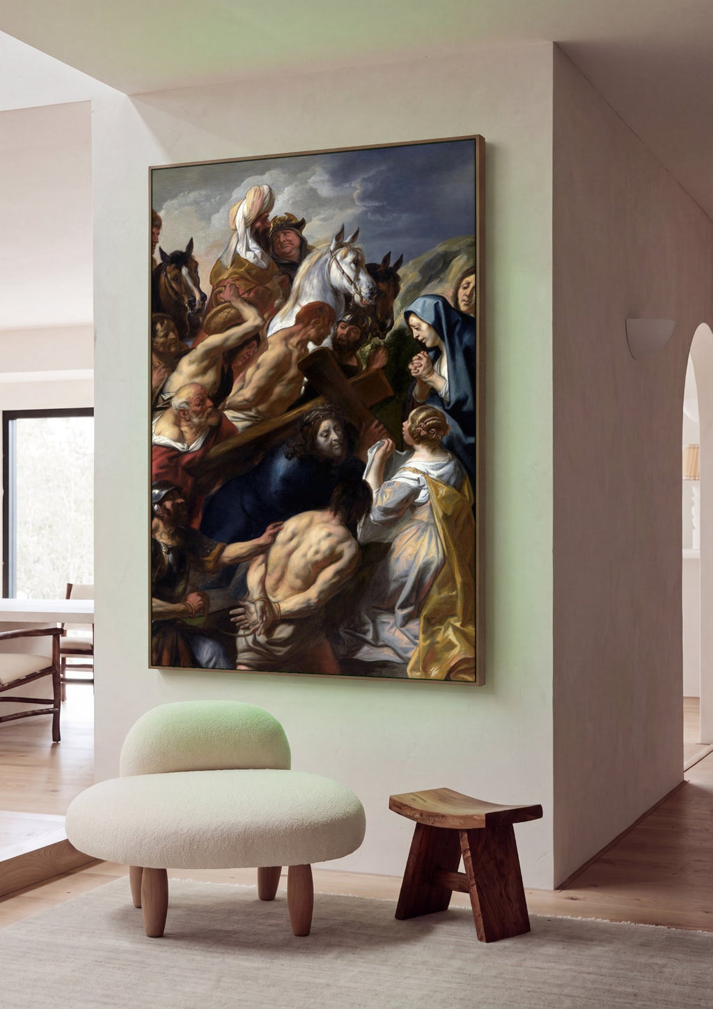 Quadro Decorativo A Via Sacra - Jacob Jordaens em ambiente decorado