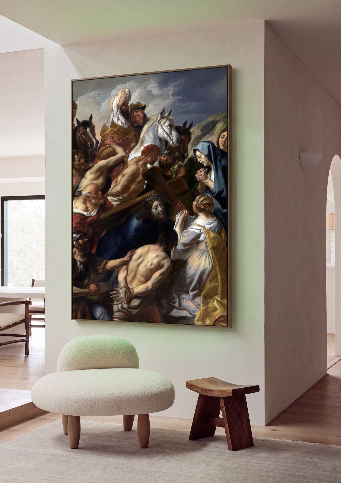Quadro Decorativo A Via Sacra - Jacob Jordaens em ambiente decorado