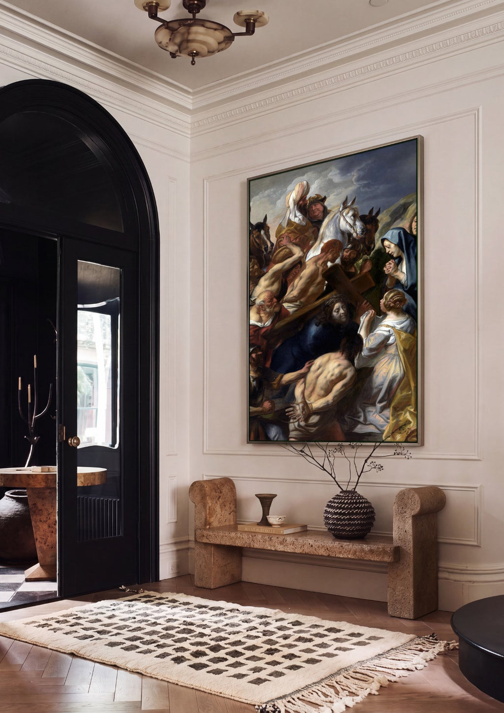Quadro Decorativo A Via Sacra - Jacob Jordaens em ambiente decorado