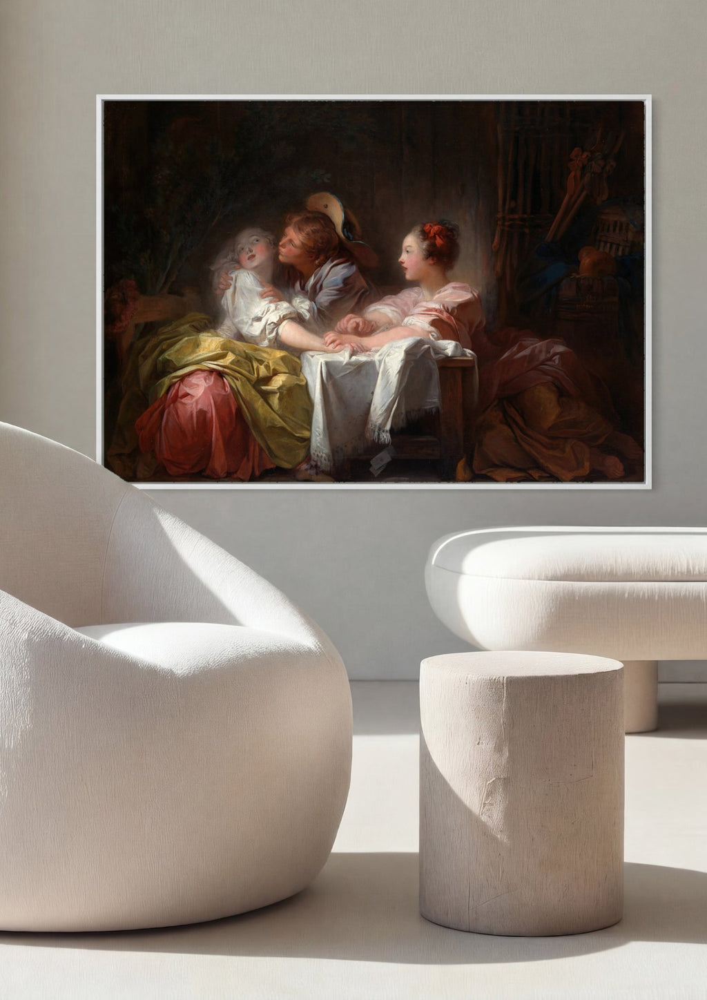 Quadro Decorativo O Concerto - Jean Honoré Fragonard em ambiente decorado