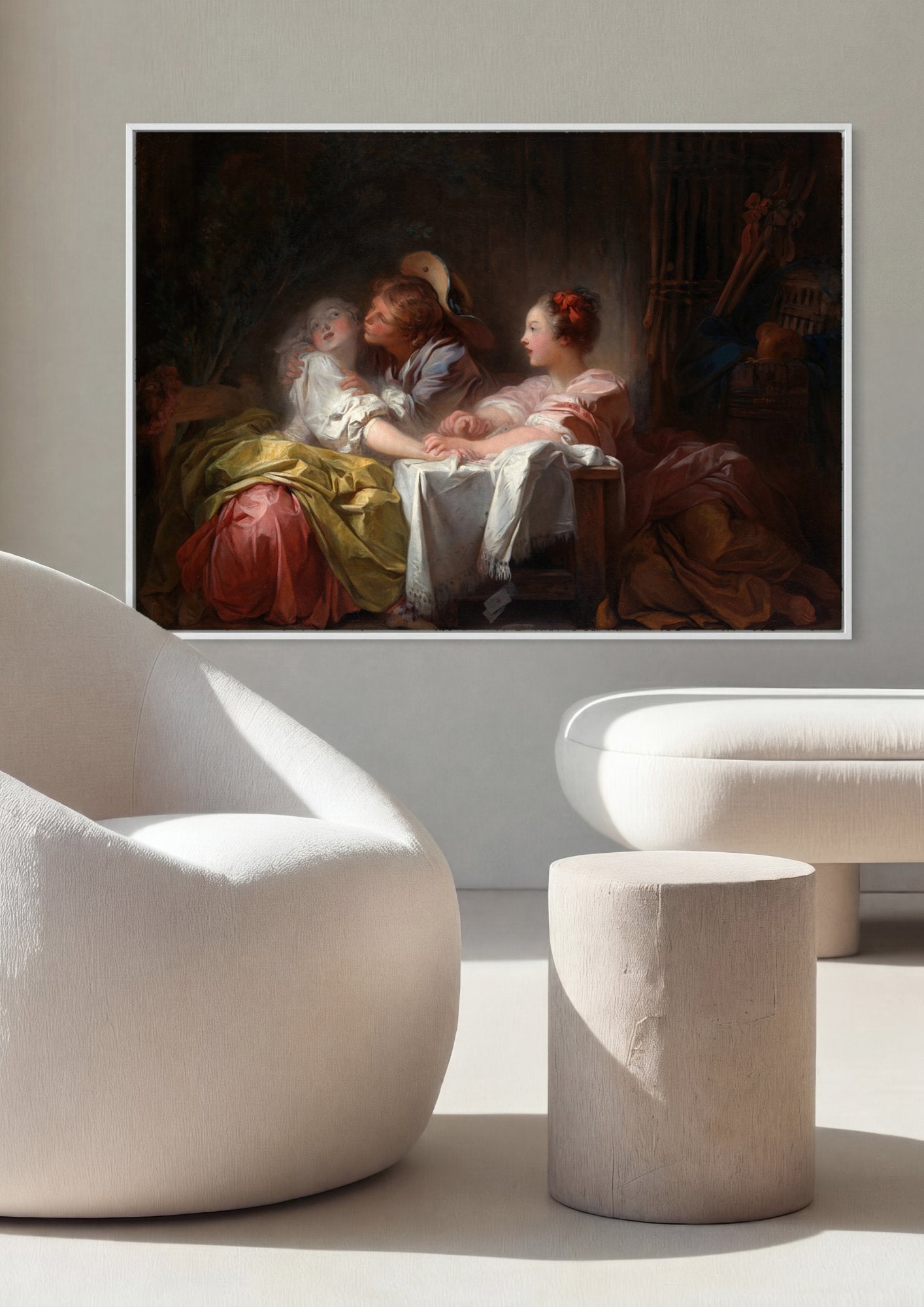 Quadro Decorativo O Concerto - Jean Honoré Fragonard em ambiente decorado