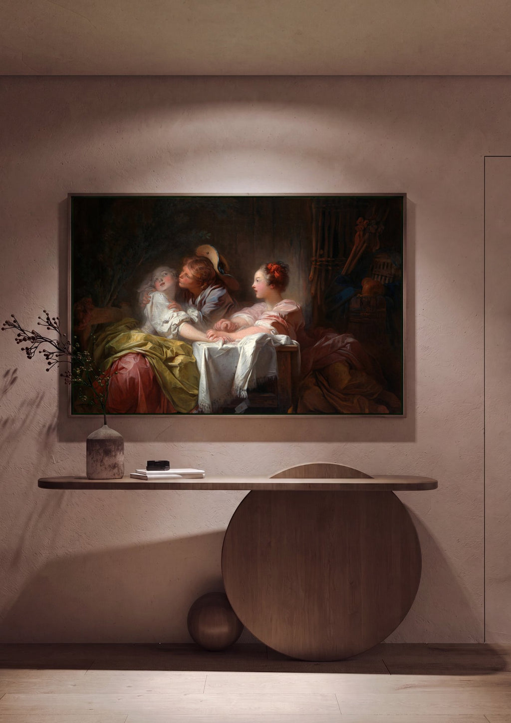 Quadro Decorativo O Concerto - Jean Honoré Fragonard em ambiente decorado