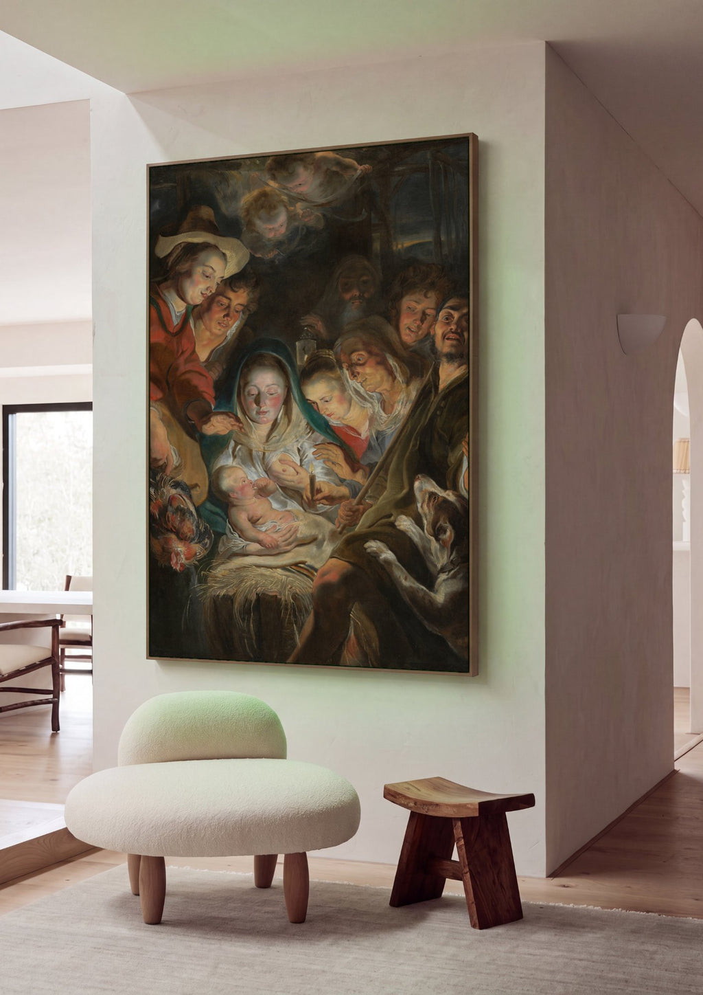 Quadro Decorativo A Adoração dos Pastores - Jacob Jordaens em ambiente decorado