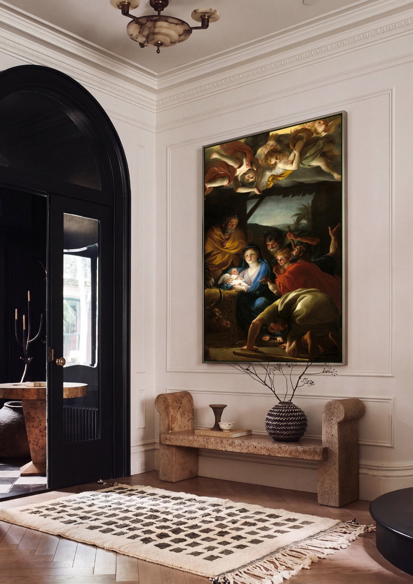 Quadro Decorativo A Adoração dos Pastores - Anton Raphael Mengs em ambiente decorado
