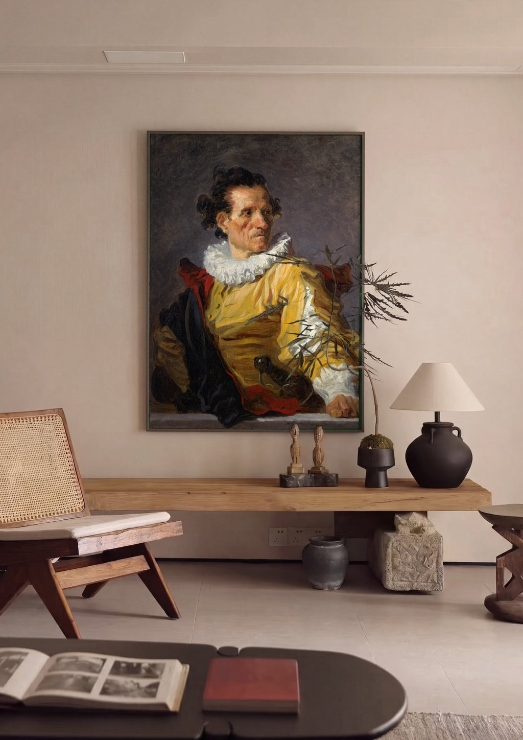 Quadro Decorativo O Ator de Jean Honoré Fragonard em ambiente decorado