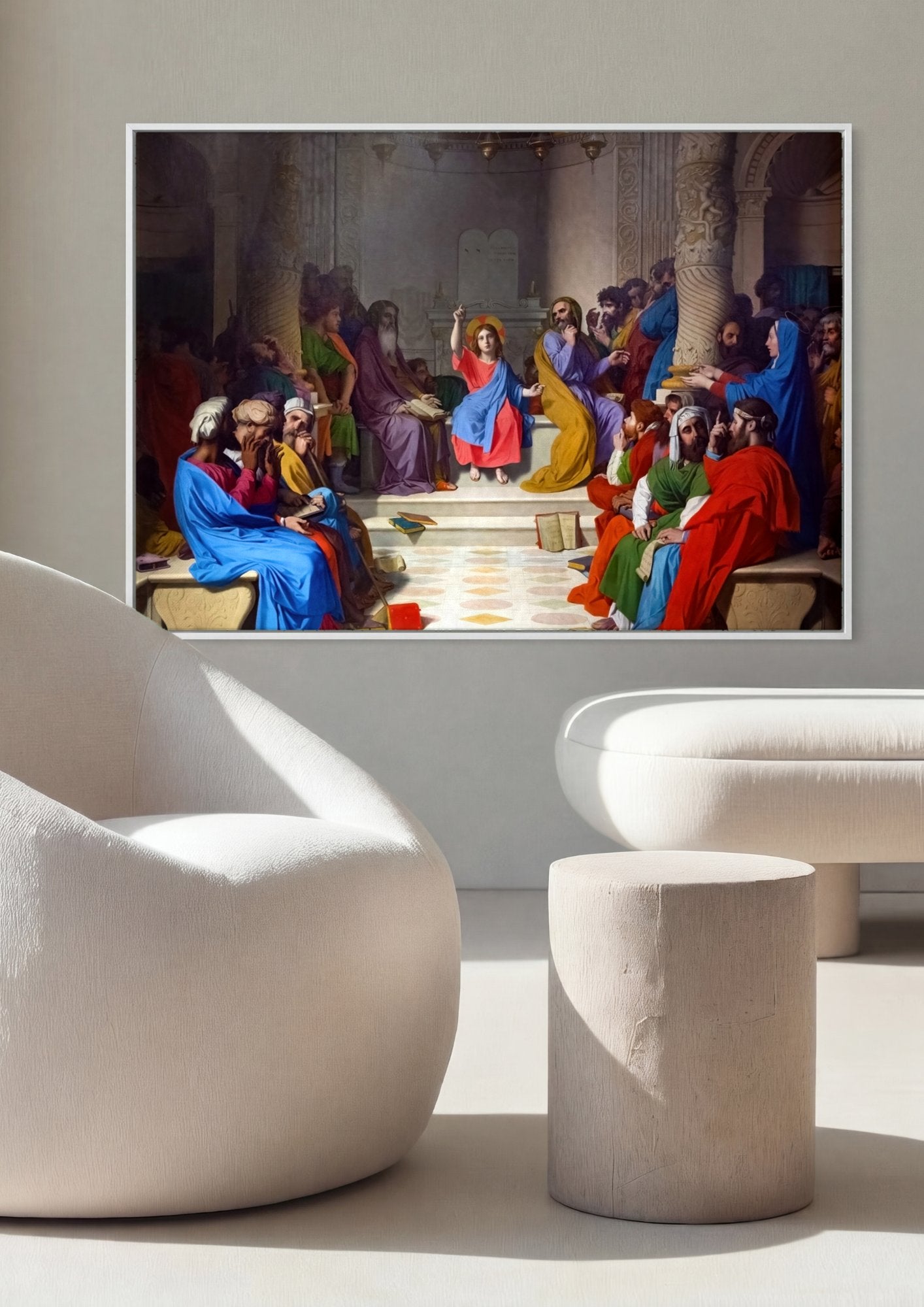 Quadro Decorativo Jesus entre os Doutores - Ingres em ambiente decorado