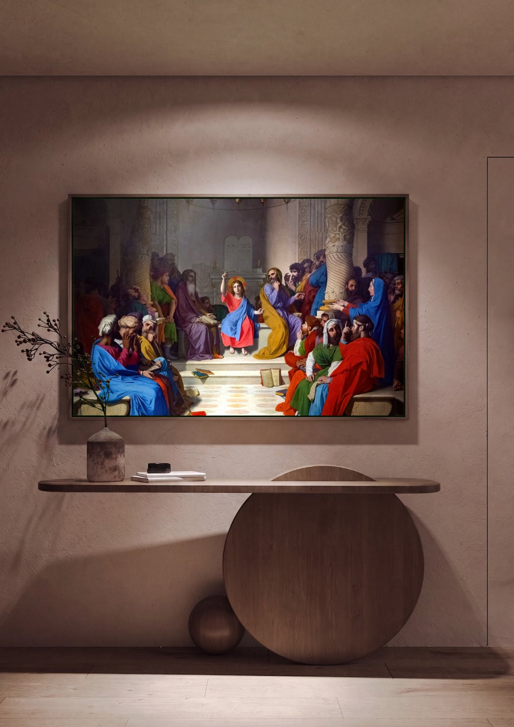 Quadro Decorativo Jesus entre os Doutores - Ingres em ambiente decorado
