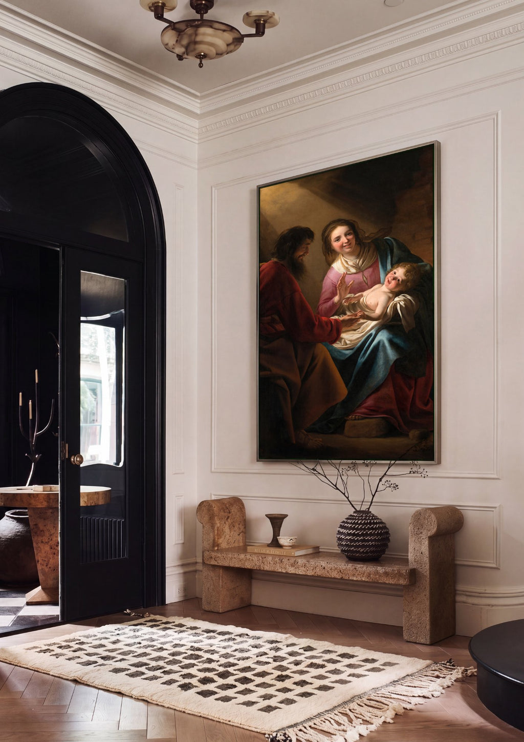Quadro Decorativo A Adoração dos Pastores - Honthorst em ambiente decorado
