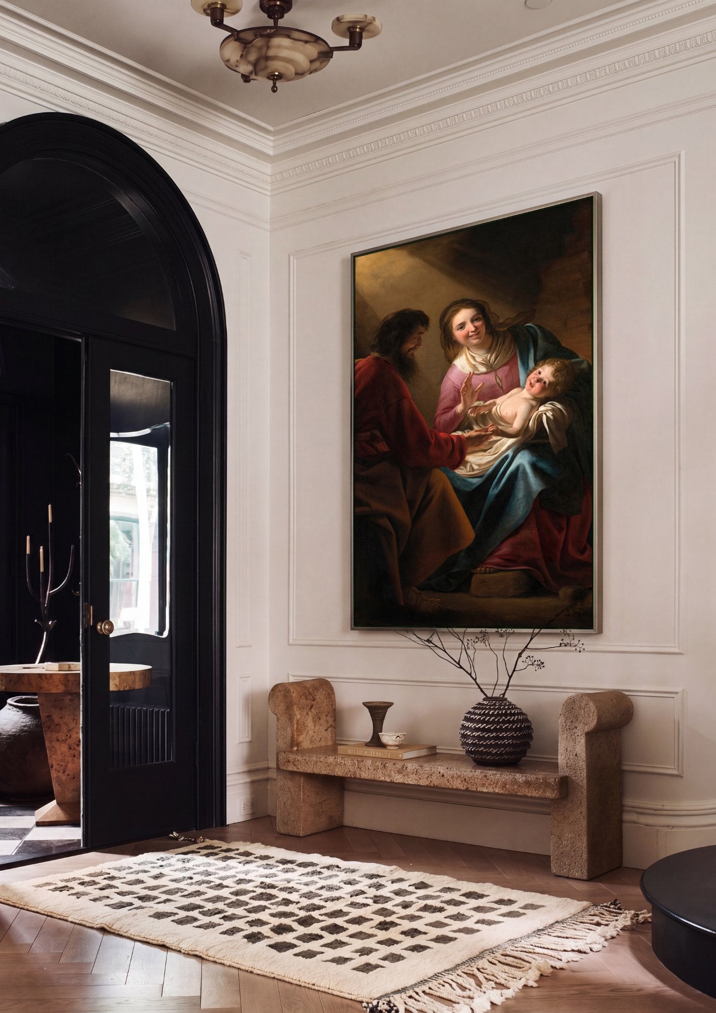 Quadro Decorativo A Adoração dos Pastores - Honthorst em ambiente decorado