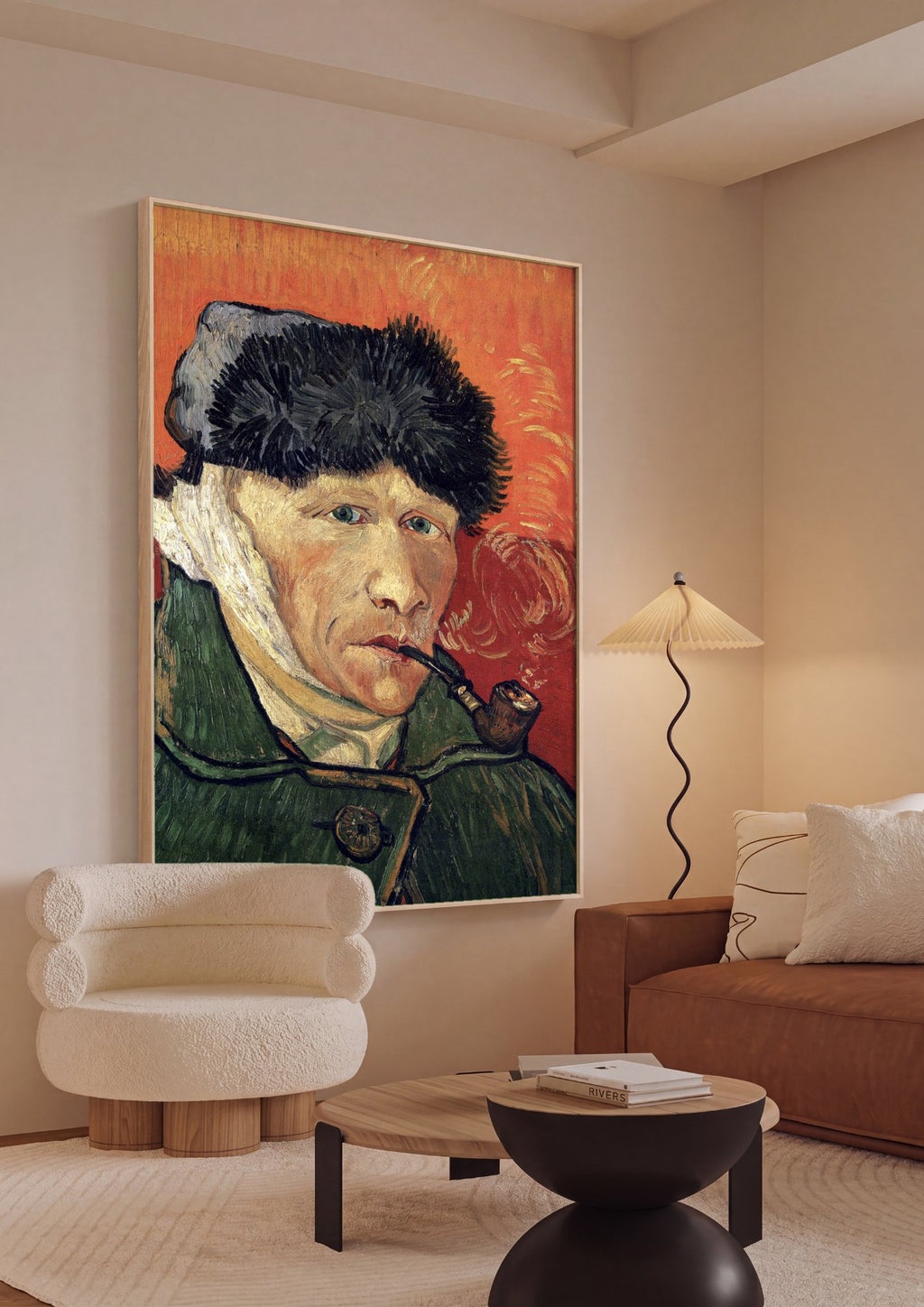 Quadro Decorativo Autorretrato com a Orelha Cortada - Van Gogh em ambiente decorado