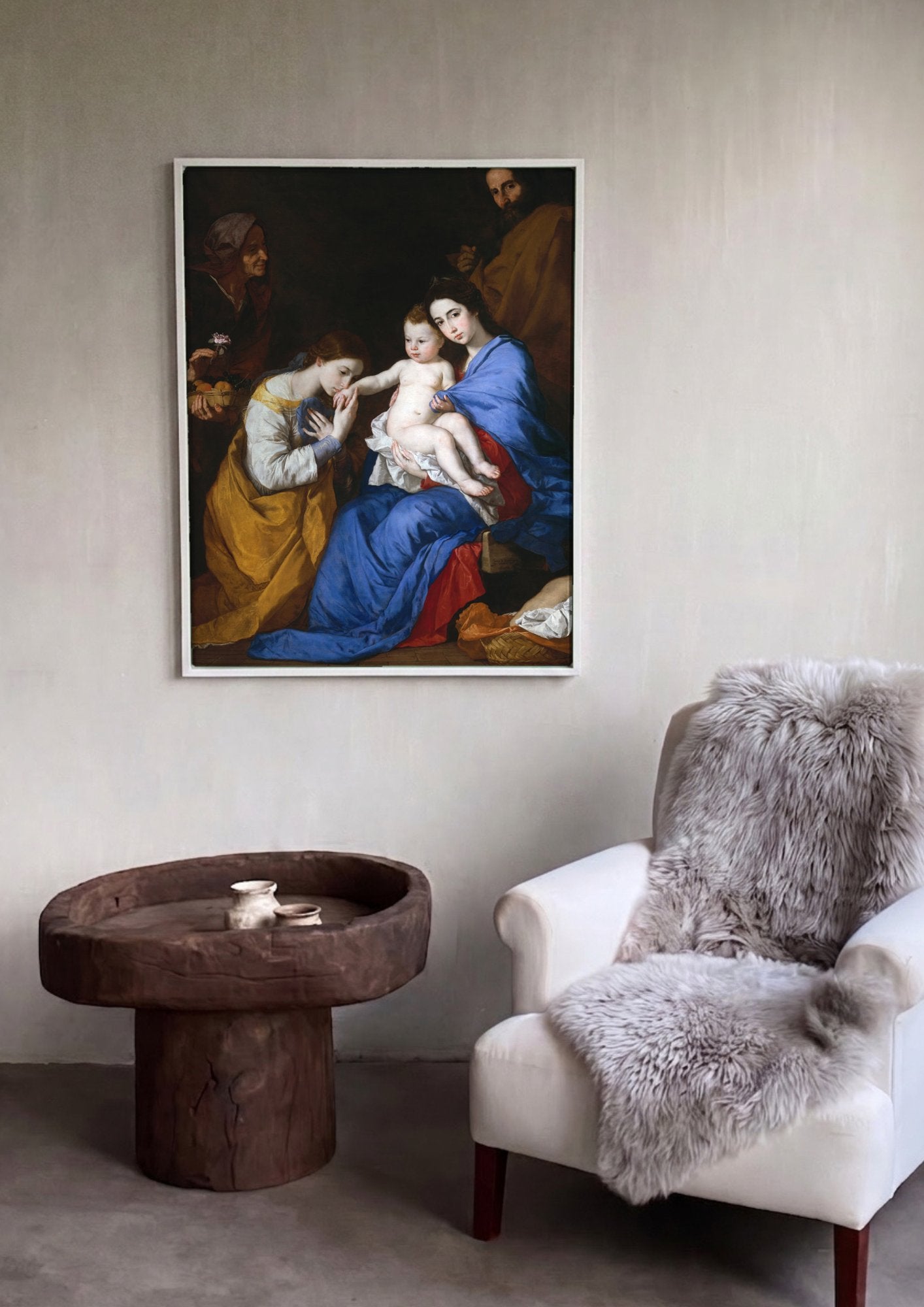 Quadro Decorativo A Adoração dos Pastores - Jusepe de Ribera em ambiente decorado