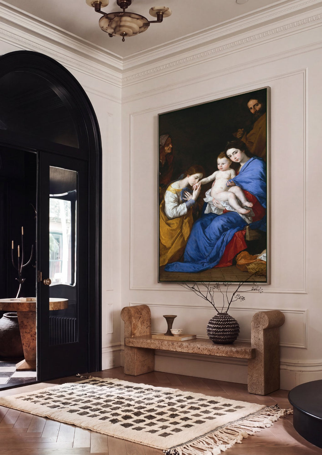 Quadro Decorativo A Adoração dos Pastores - Jusepe de Ribera em ambiente decorado