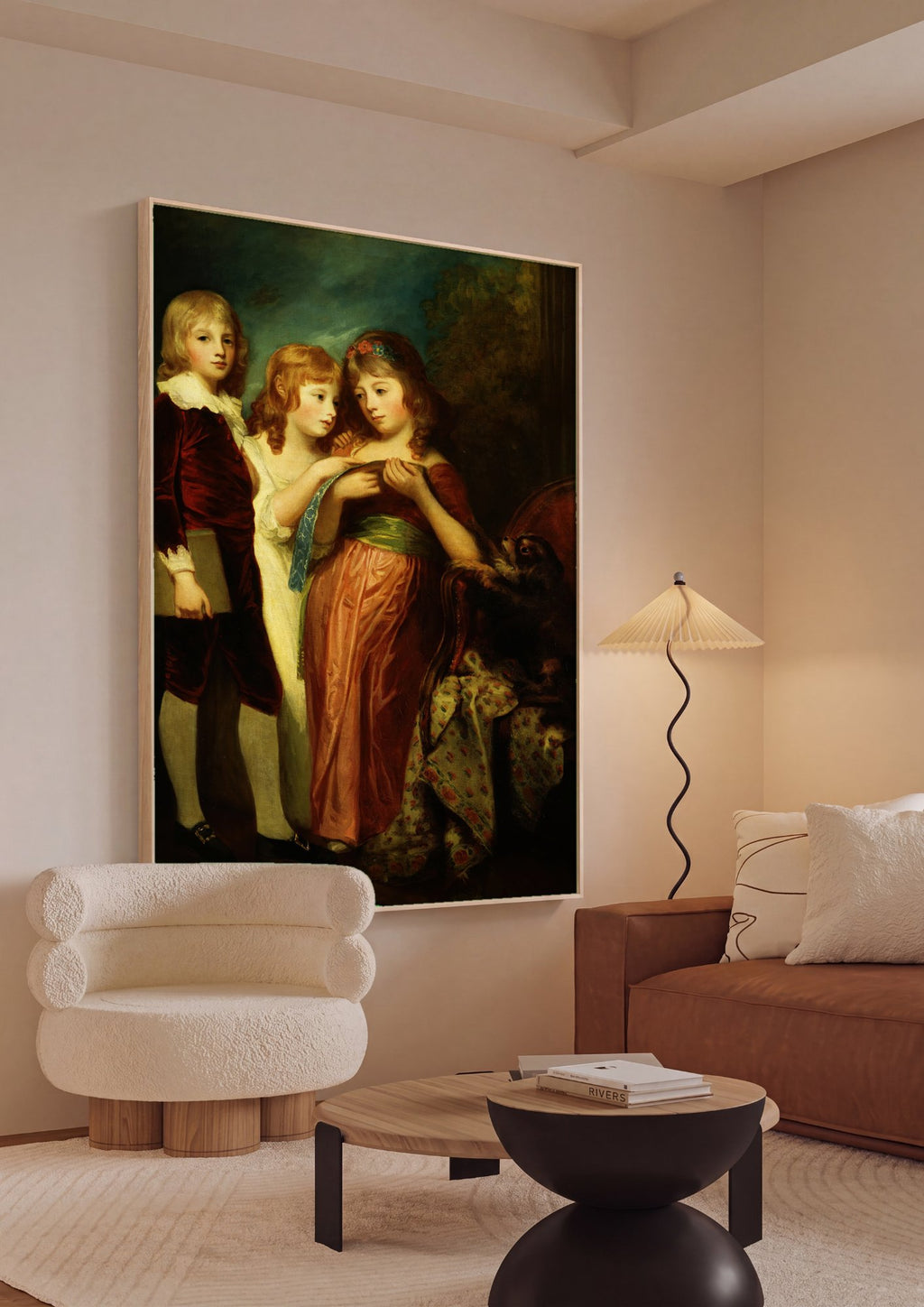 Quadro Decorativo Crianças com Cão - George Romney em ambiente decorado