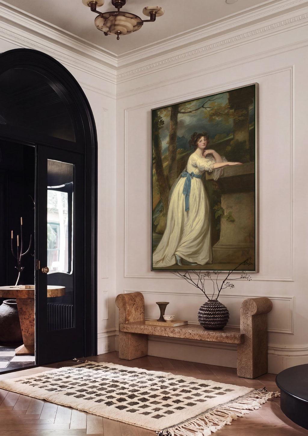 Quadro Decorativo Retrato Feminino - George Romney em ambiente decorado