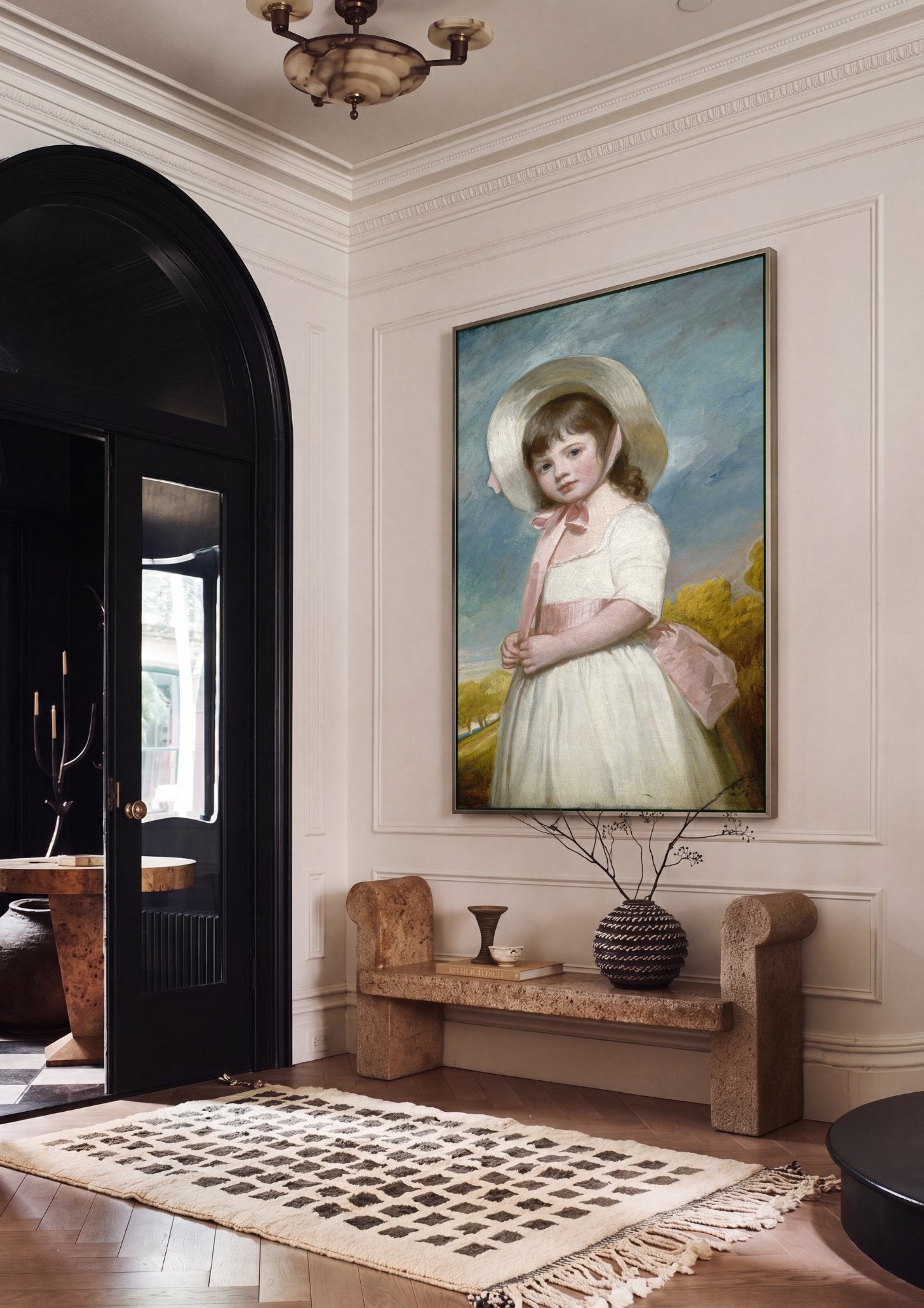 Quadro Decorativo Retrato Infantil - George Romney em ambiente decorado