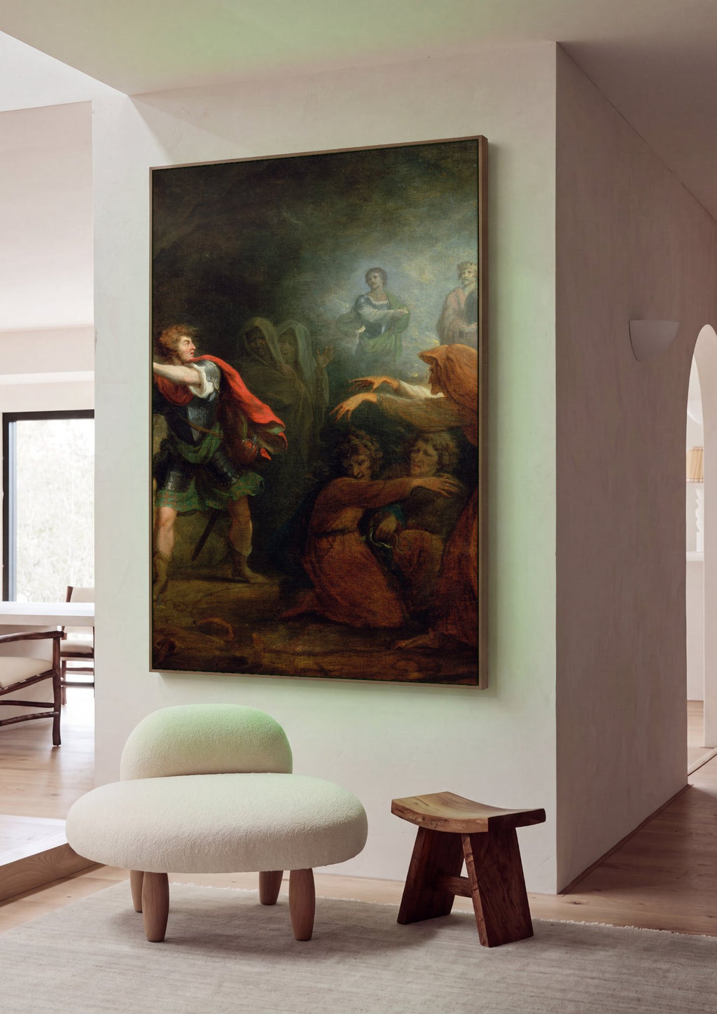 Quadro Decorativo A Bruxa de Endor - George Romney em ambiente decorado
