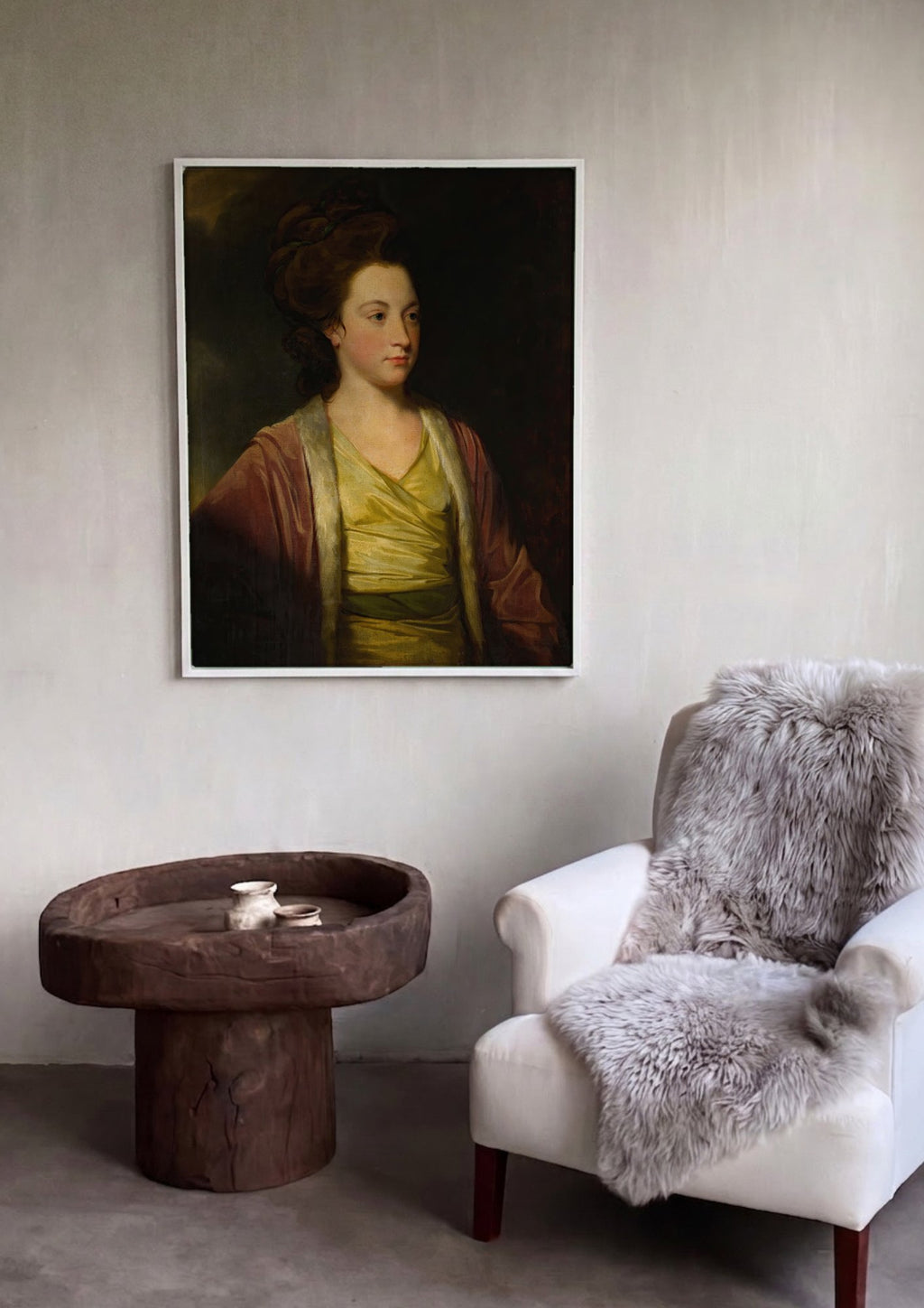 Quadro Decorativo Retrato Feminino - George Romney em ambiente decorado
