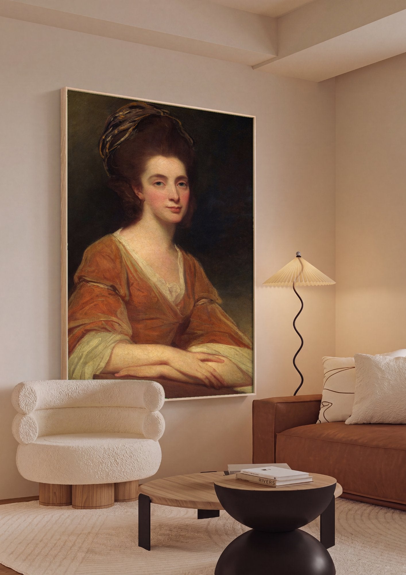 Quadro Decorativo Retrato Feminino - George Romney em ambiente decorado