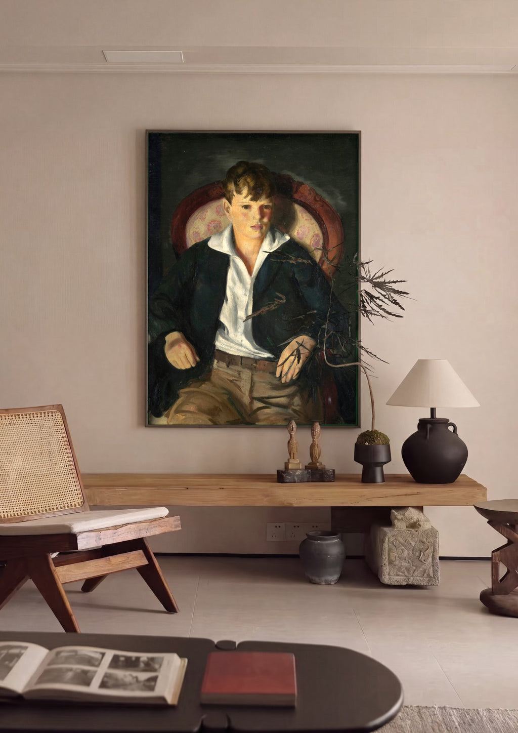 Quadro Decorativo Retrato de Jovem - George Bellows em ambiente decorado