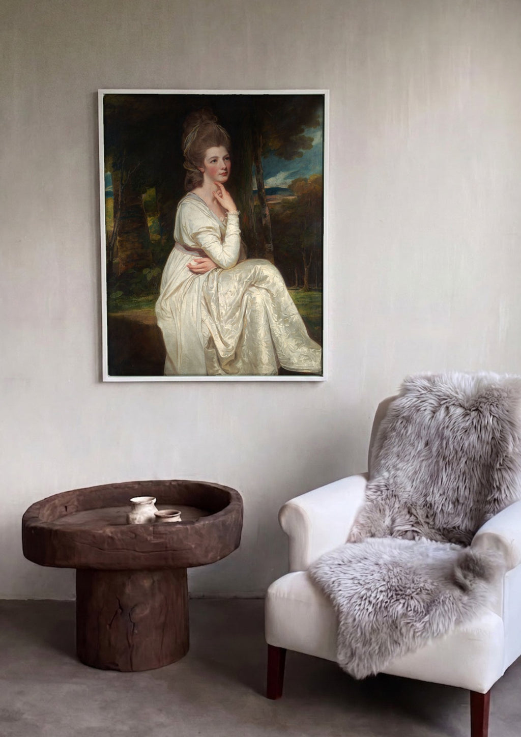 Quadro Decorativo Retrato Feminino - George Romney em ambiente decorado