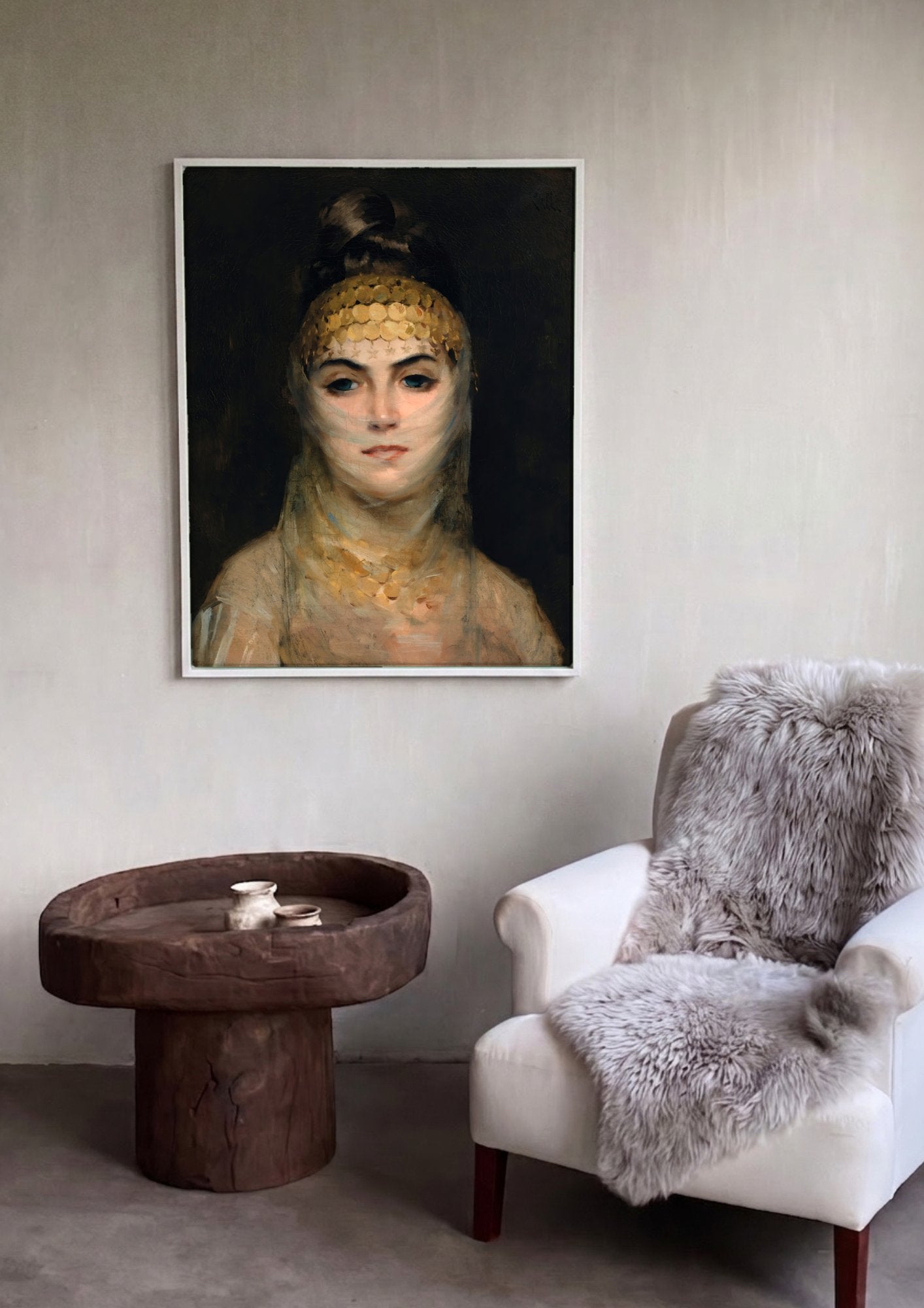 Quadro Decorativo A Jovem Grega - Theodoros Rall em ambiente decorado