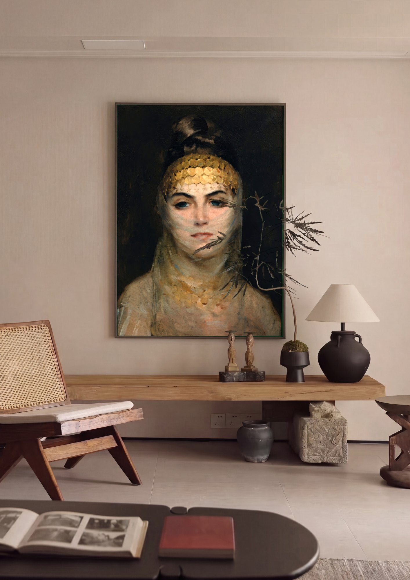 Quadro Decorativo A Jovem Grega - Theodoros Rall em ambiente decorado