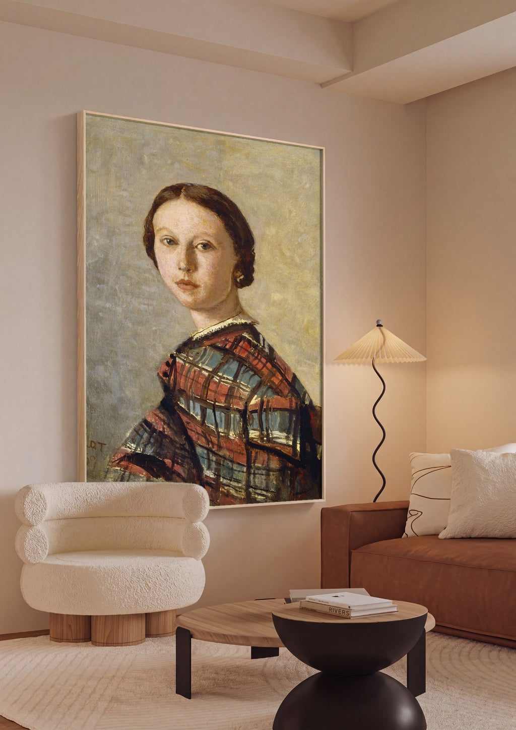 Quadro Decorativo Retrato de Mulher - Corot em ambiente decorado