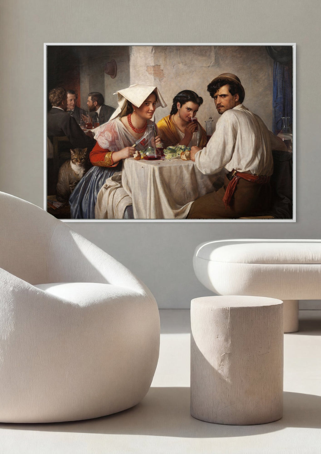 Quadro Decorativo A Cena de Jantar em Ostra Osteria - Carl Bloch em ambiente decorado