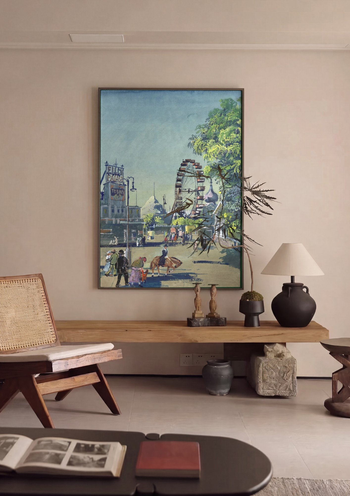 Quadro Decorativo Parque de Diversoes - Oskar Laske em ambiente decorado