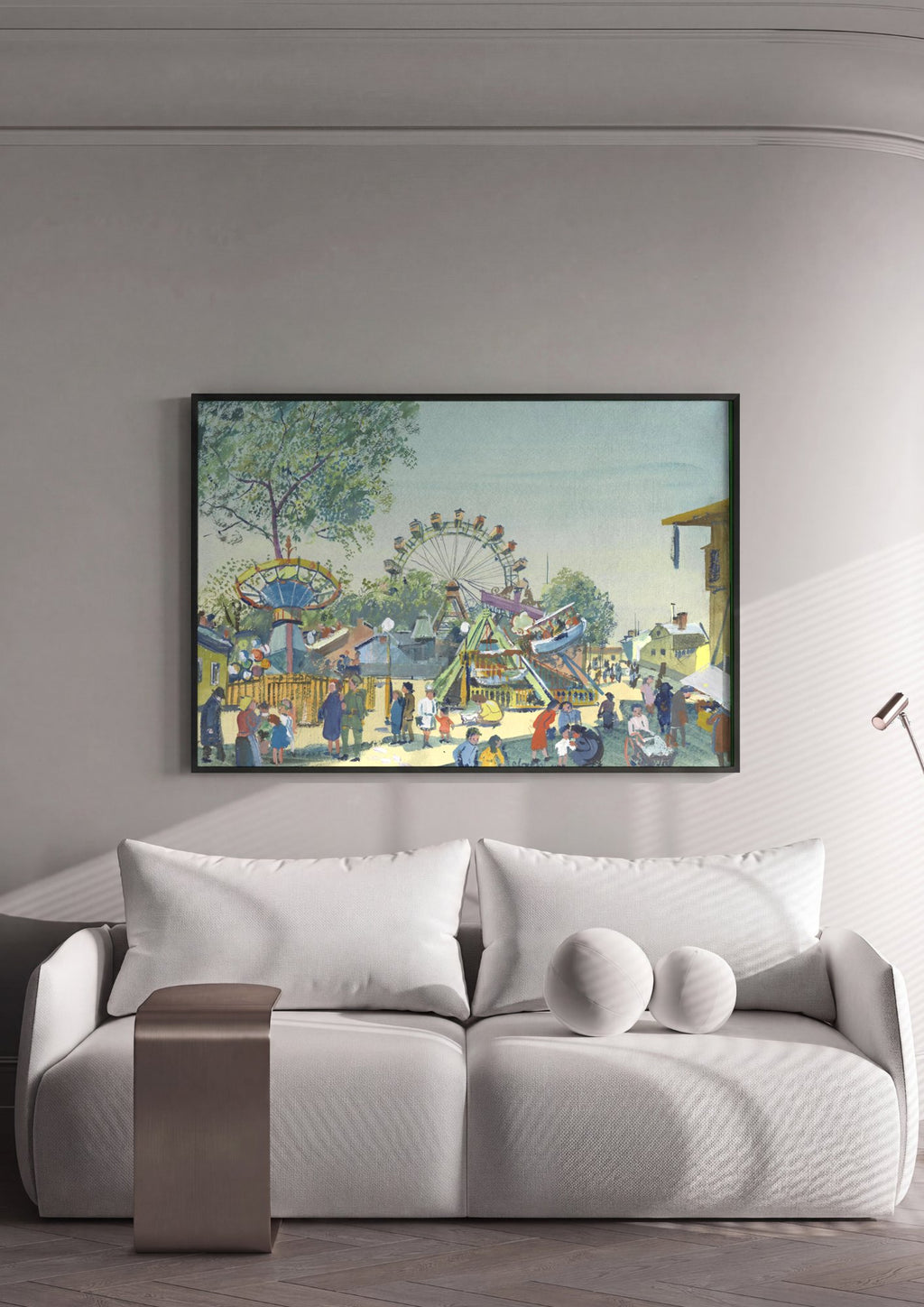 Quadro Decorativo Parque de Diversoes - Oskar Laske em ambiente decorado