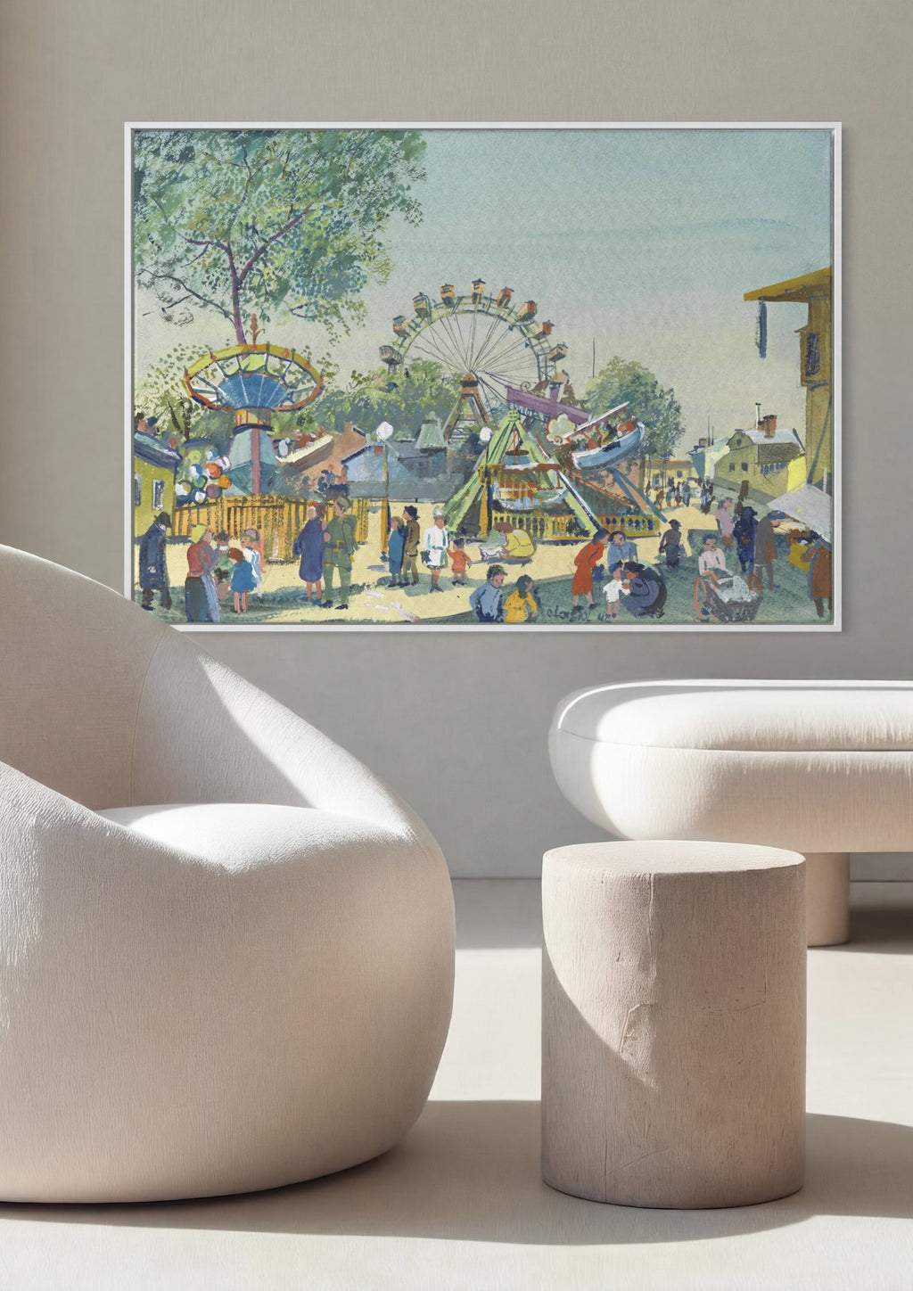 Quadro Decorativo Parque de Diversoes - Oskar Laske em ambiente decorado