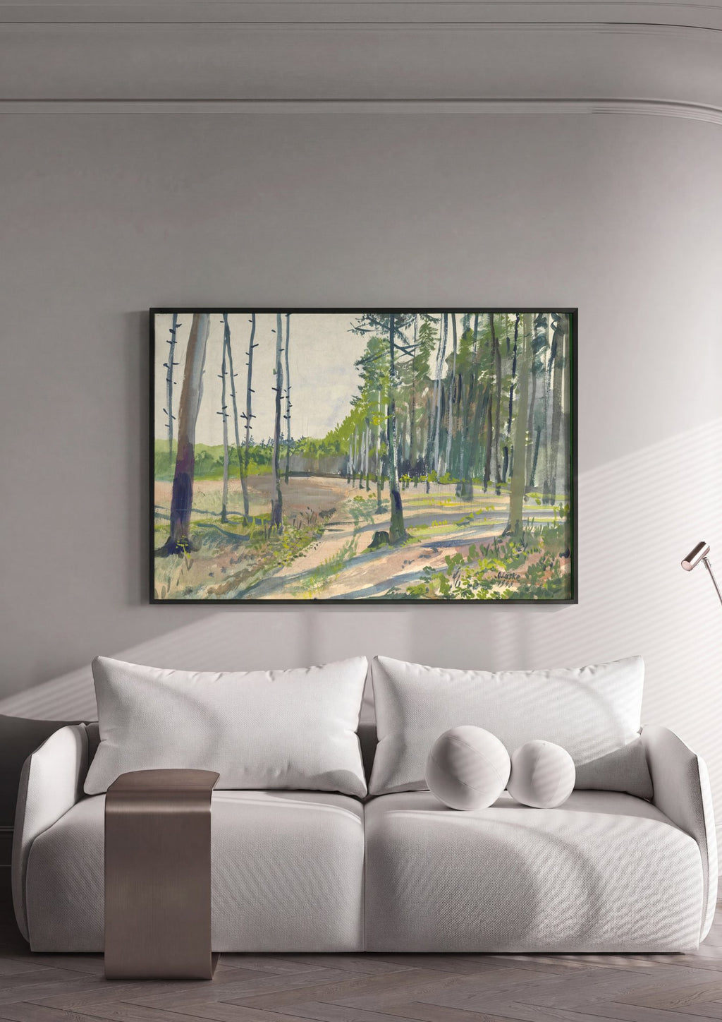 Quadro Decorativo Floresta Ensolarada - Oskar Laske em ambiente decorado
