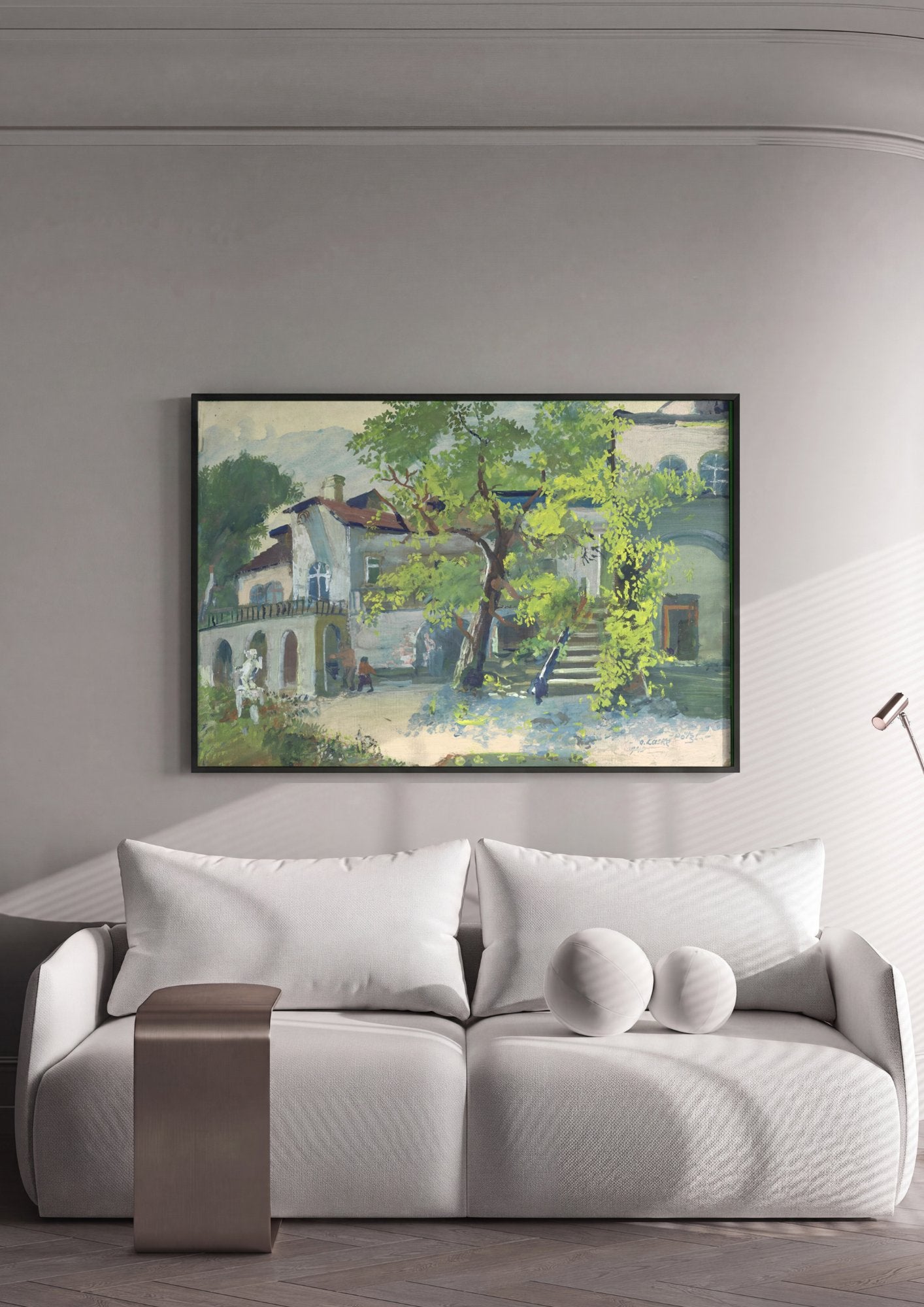 Quadro Decorativo Vilarejo Ensolarado - Oskar Laske em ambiente decorado