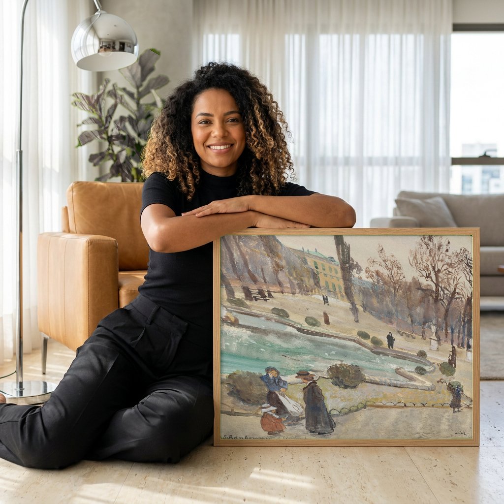 Quadro Decorativo Schoenbrunn (Inverno) - Oskar Laske com modelo em ambiente