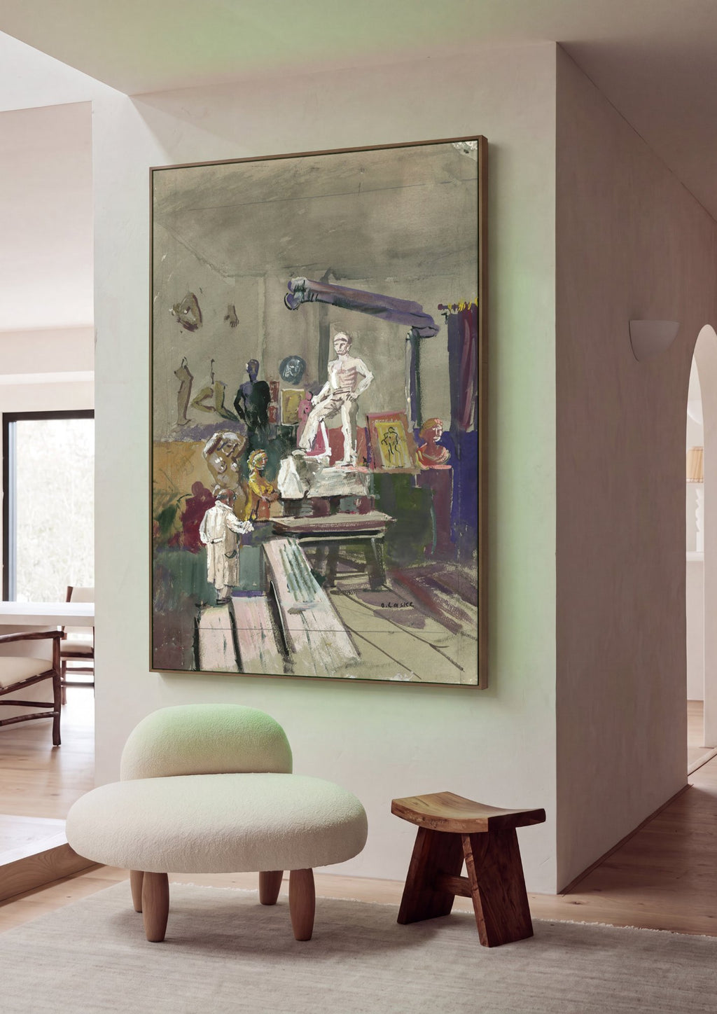 Quadro Decorativo O Ateliê do Artista - Oskar Laske em ambiente decorado