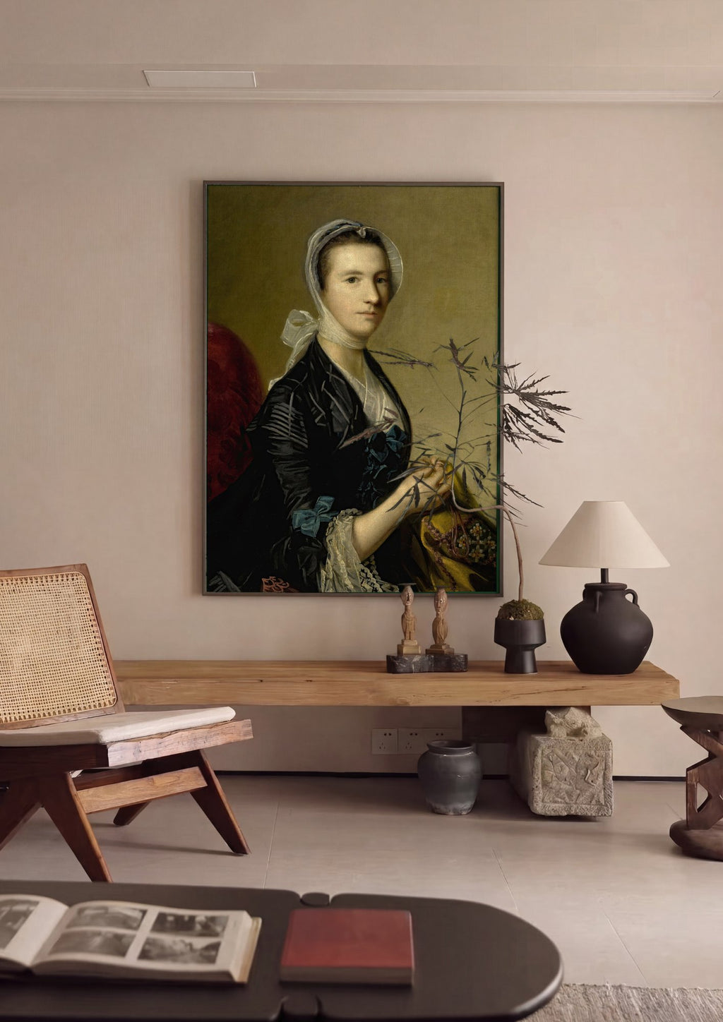 Quadro Decorativo Retrato de Mulher - Joshua Reynolds em ambiente decorado