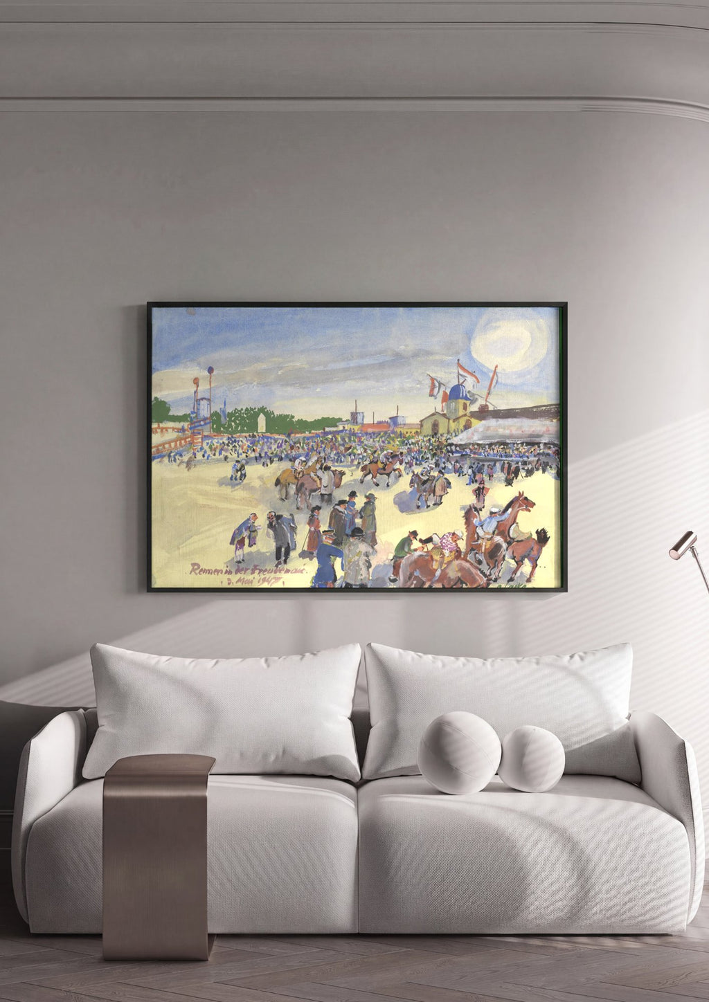Quadro Decorativo Corrida de Cavalos - Oskar Laske em ambiente decorado