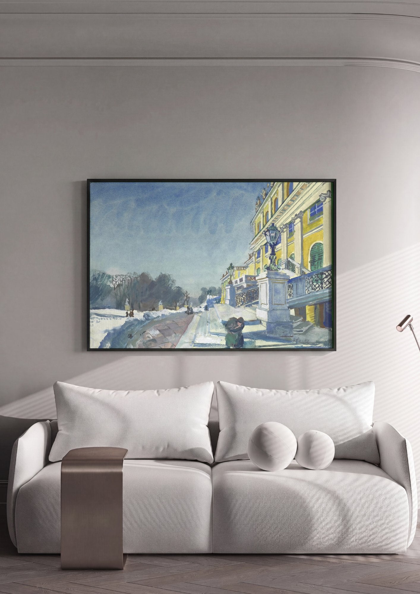 Quadro Decorativo Inverno no Palácio - Oskar Laske em ambiente decorado