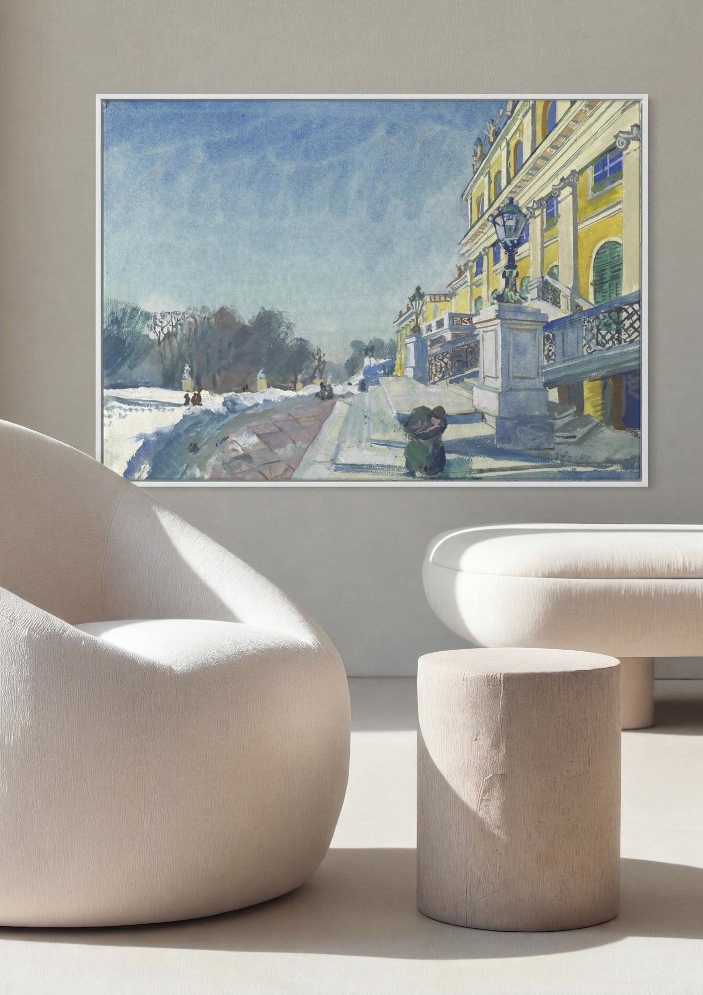 Quadro Decorativo Inverno no Palácio - Oskar Laske em ambiente decorado