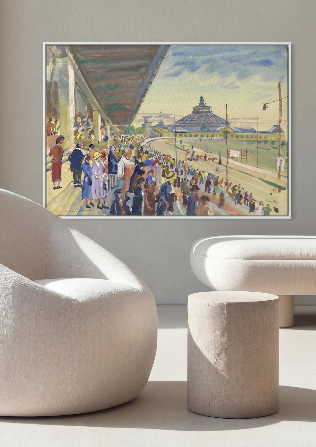 Quadro Decorativo Corrida de Cavalos – Oskar Laske em ambiente decorado